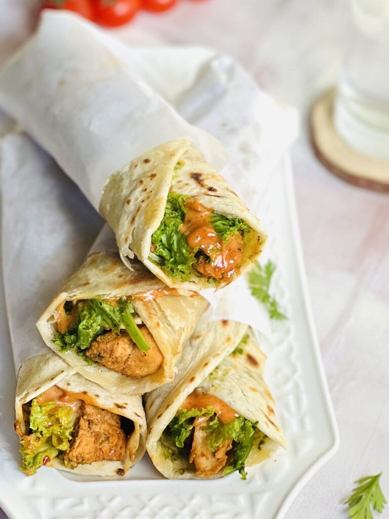 Easy Chicken Tikka Paratha Rolls